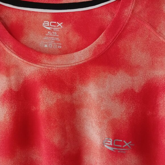 Acx Active Mens Short Sleeve Pullover T-Shirt Sports  Size XL Orange Camouflage - Picture 3 of 6